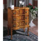 Bedside Table with Drawers in Walnut or White Wood Made in Italy - Elegant Viadurini