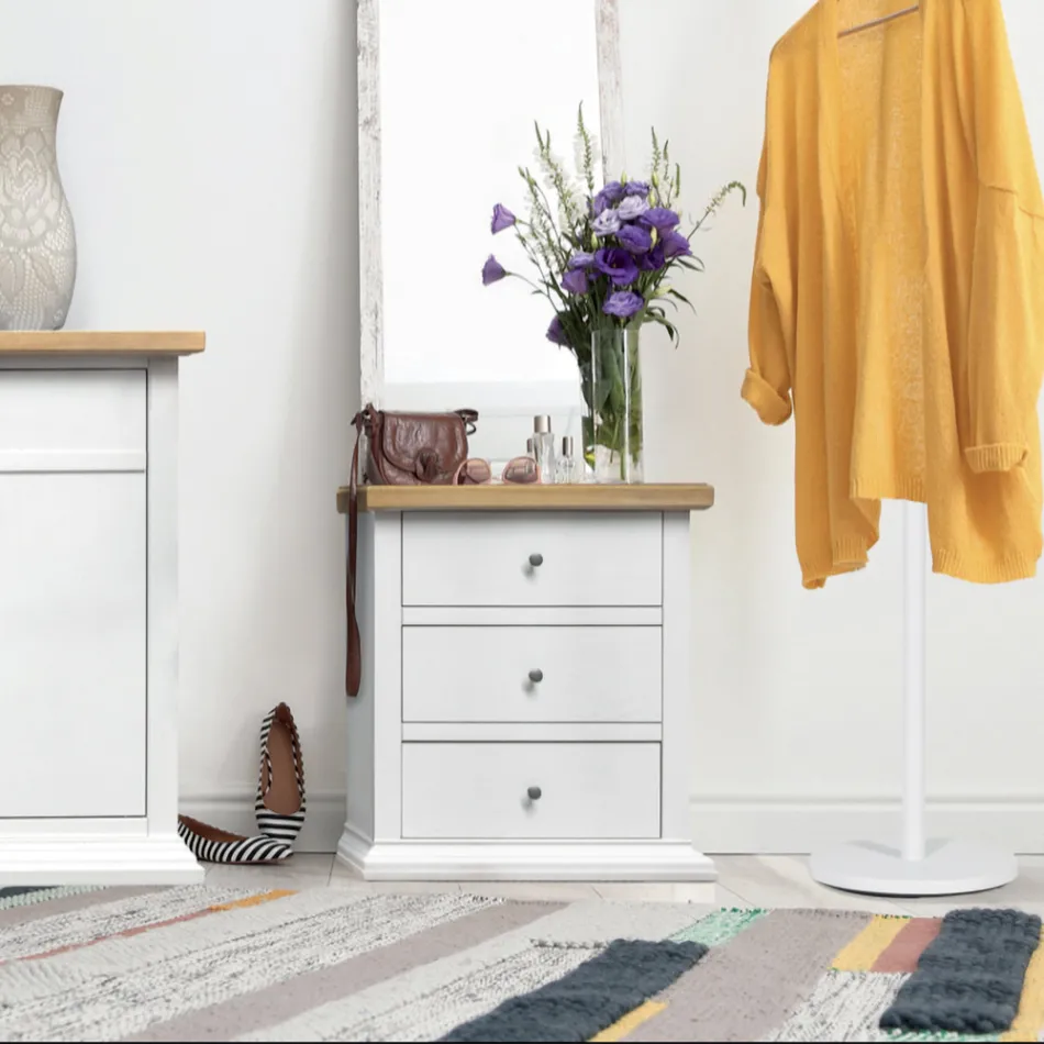 Bedside table with structure in veneered wood particles Made in Italy - Thor Viadurini