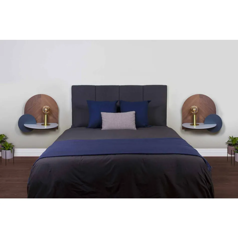 Modern Design Bedside Table Consisting of 3 Modular Plywood Panels - Marea Viadurini