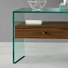 Modern design bedside table in extra-clear glass Made in Italy - Secret Viadurini