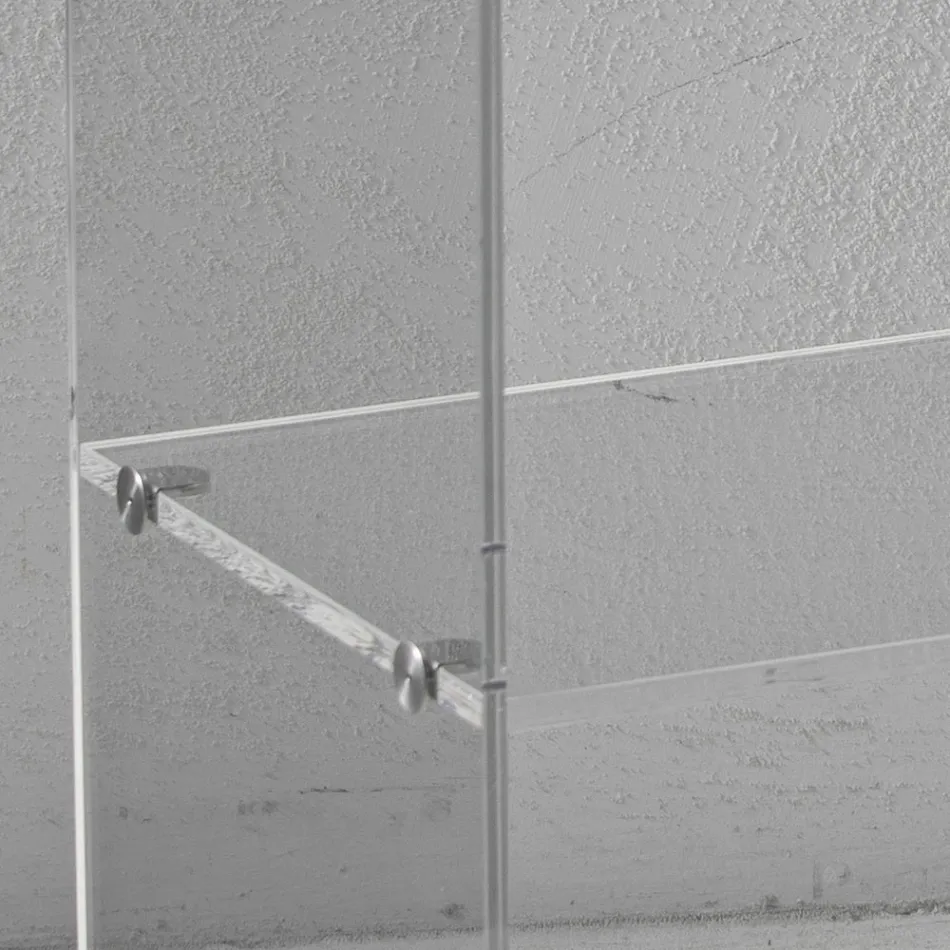 Transparent Acrylic Crystal Bedside Table with Design Shelf - Minervo Viadurini