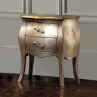 Lime blockboard bedside table with 2 drawers Made in Italy - Bled Viadurini