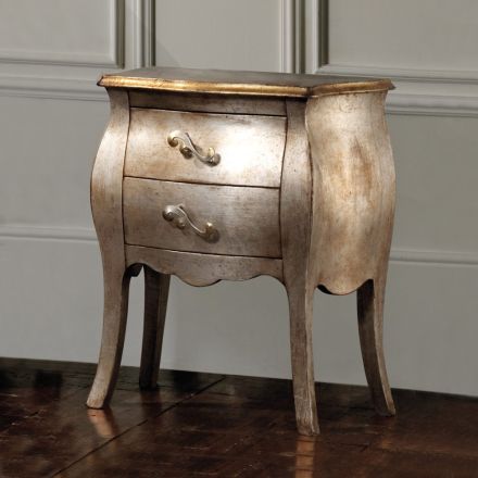 Lime blockboard bedside table with 2 drawers Made in Italy - Bled Viadurini