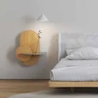 Bedside Table in Plywood Composed of 3 Modular Panels Modern Design - Zita Viadurini