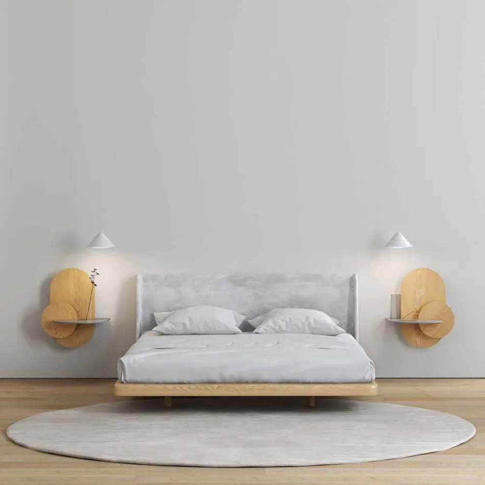 Bedside Table in Plywood Composed of 3 Modular Panels Modern Design - Zita Viadurini