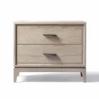 Modern bedside table 2 drawers in antique oak, W 60 x D 42 cm, Margo Viadurini