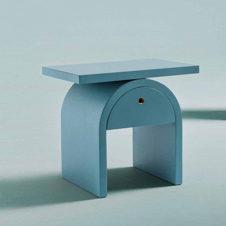 Modern Design Bedside Table in Colored Wood for the Bedroom - Arcom Viadurini