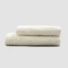 Complete set of face towel and guest towel in terry and linen blend - Kilim Viadurini