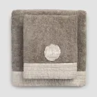 Complete set of face towel and guest towel in terry and linen blend - Kilim Viadurini