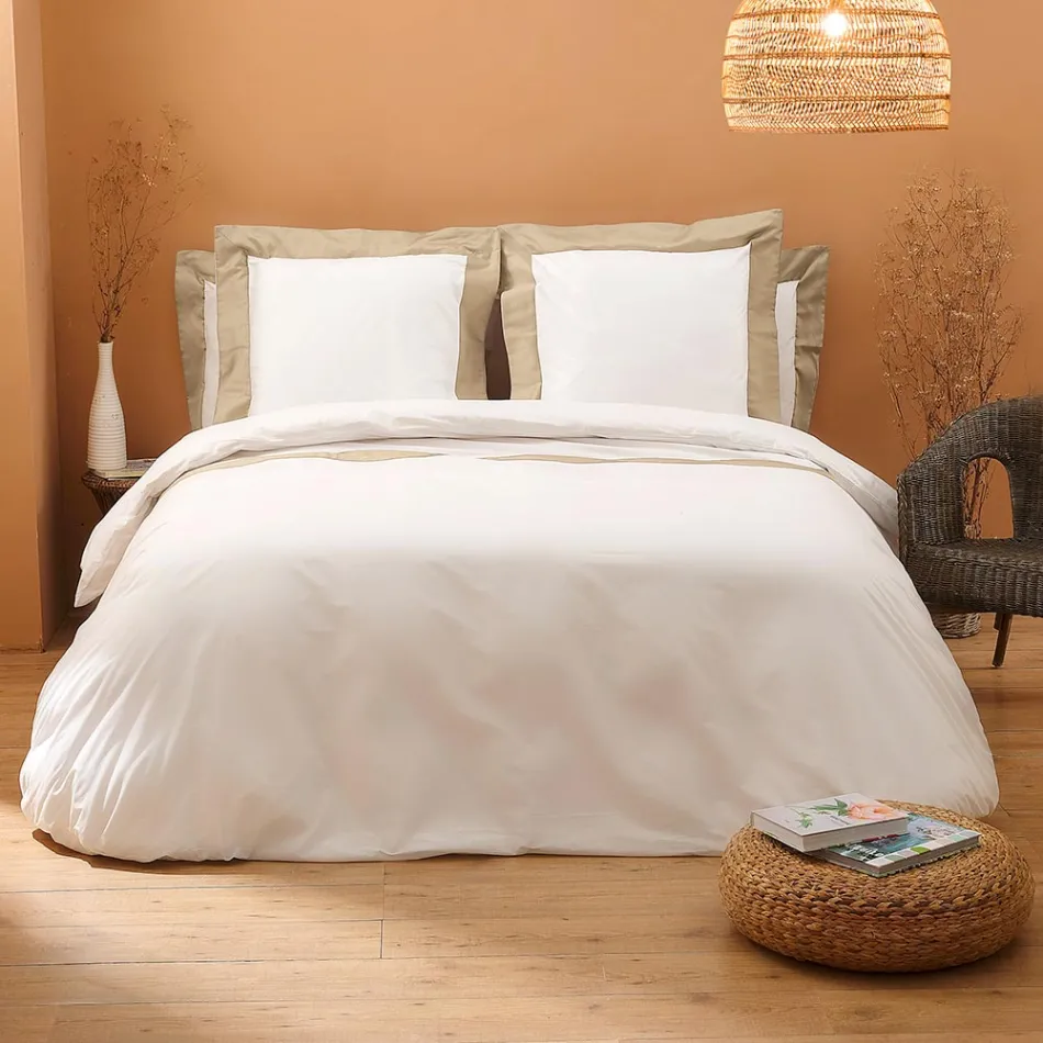 King Size Duvet Cover Set in 100% Cotton and 10% Cotton Satin - Detail Viadurini