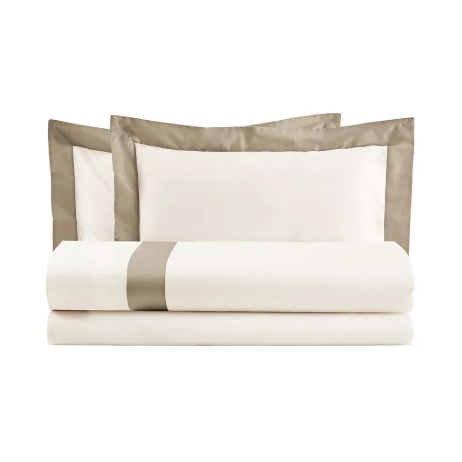 King Size Duvet Cover Set in 100% Cotton and 10% Cotton Satin - Detail Viadurini