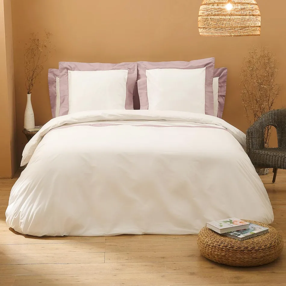 Double Duvet Cover Set in 100% Cotton and 10% Cotton Satin - Detail Viadurini
