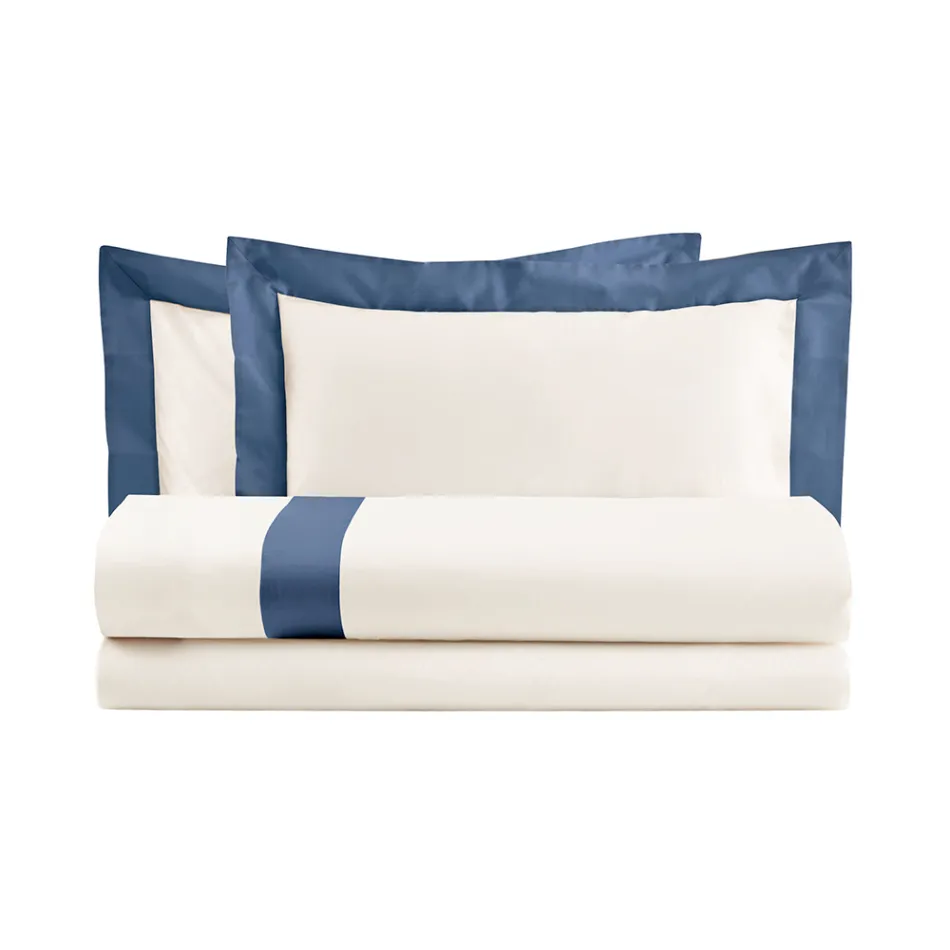 Double Duvet Cover Set in 100% Cotton and 10% Cotton Satin - Detail Viadurini