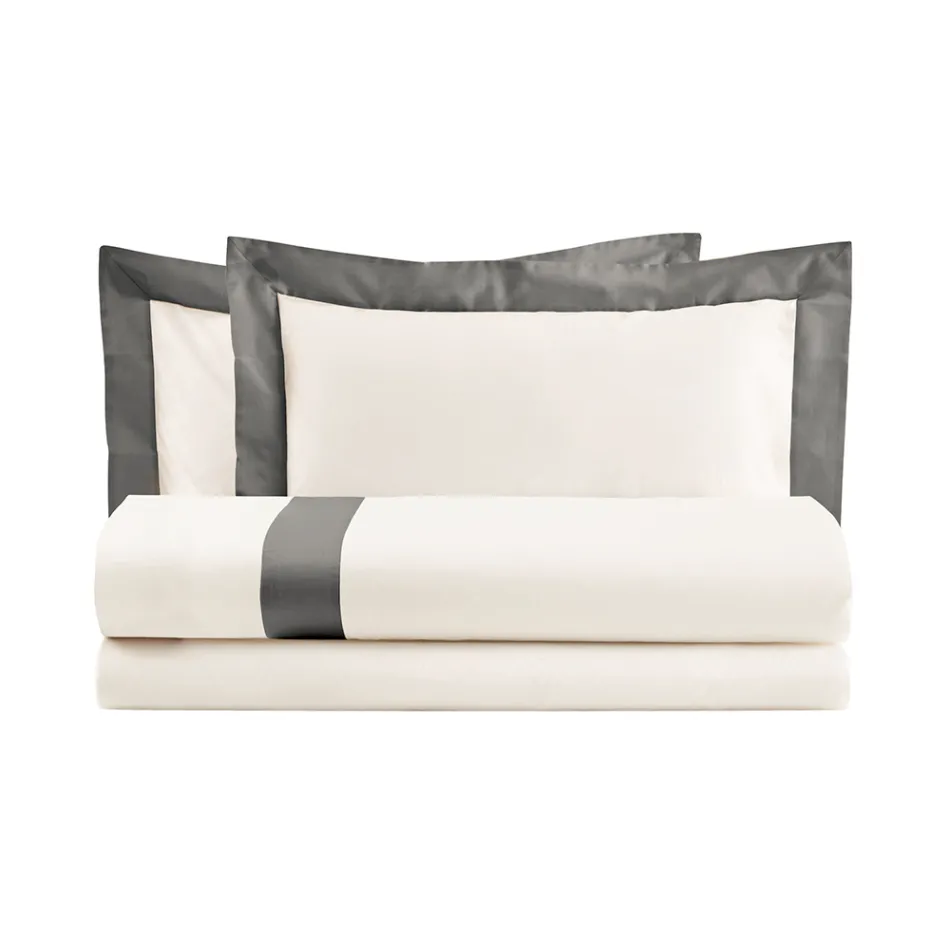 Double Duvet Cover Set in 100% Cotton and 10% Cotton Satin - Detail Viadurini
