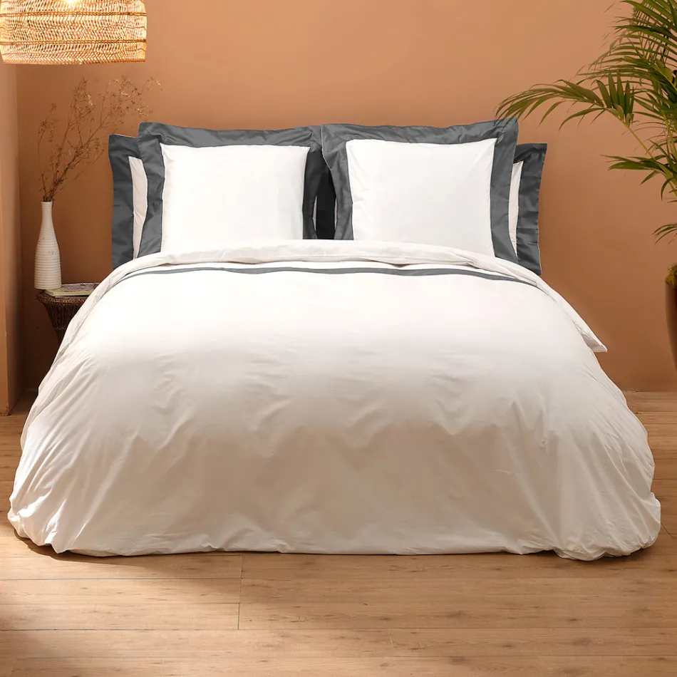 Double Duvet Cover Set in 100% Cotton and 10% Cotton Satin - Detail Viadurini