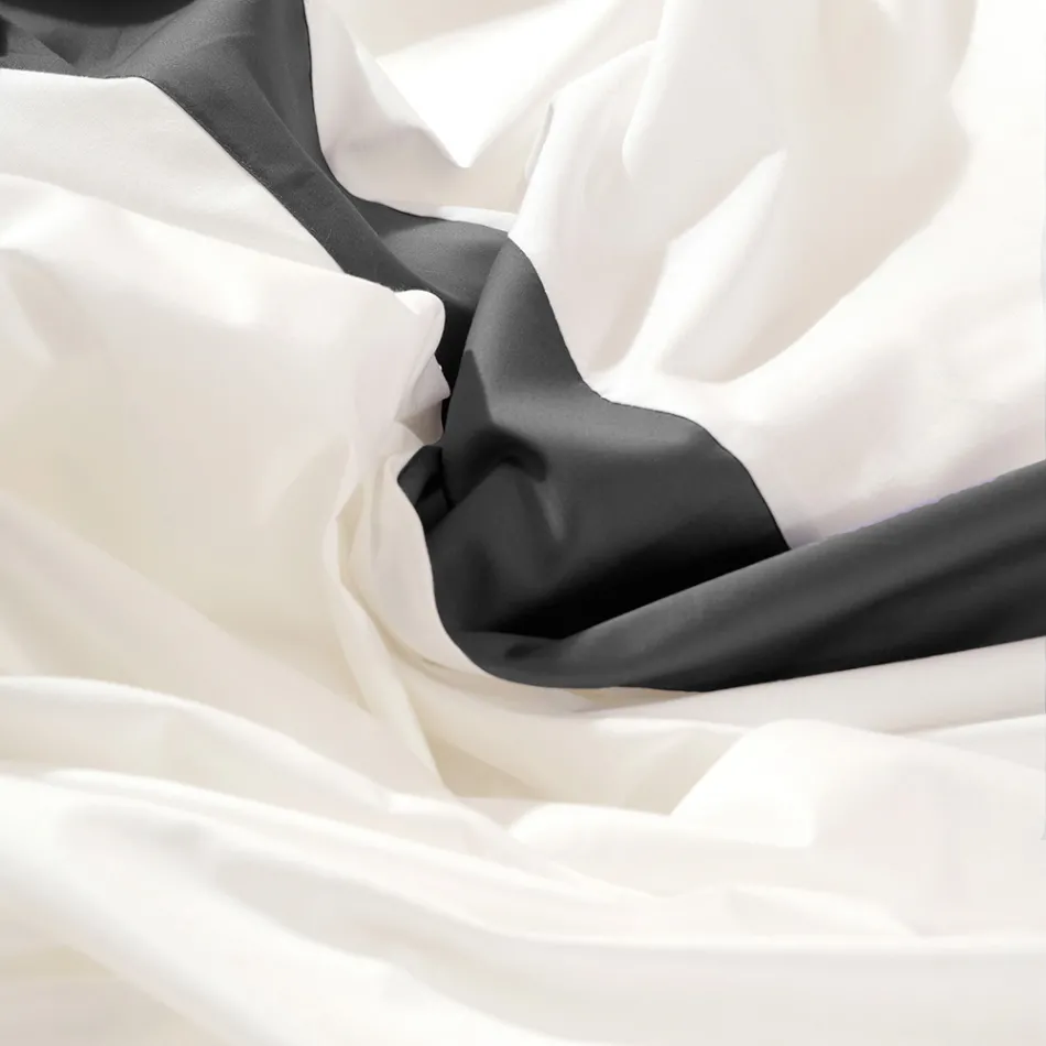 Double Duvet Cover Set in 100% Cotton and 10% Cotton Satin - Detail Viadurini