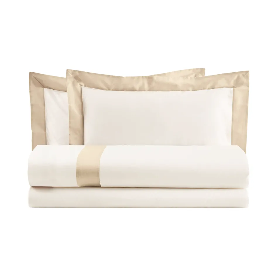 Double Duvet Cover Set in 100% Cotton and 10% Cotton Satin - Detail Viadurini