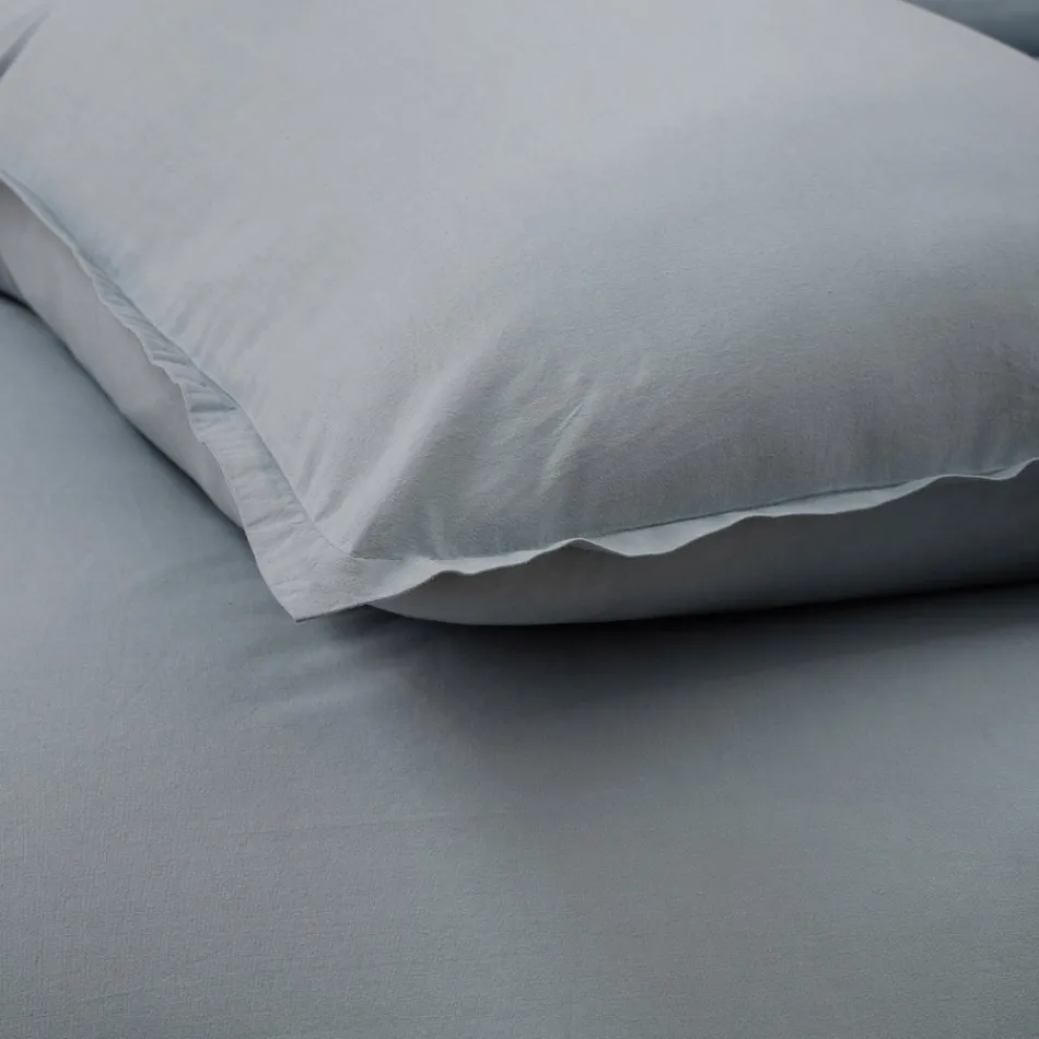 Complete Double Duvet Cover in Pure Garment-Dyed Cotton - Delicacy Viadurini