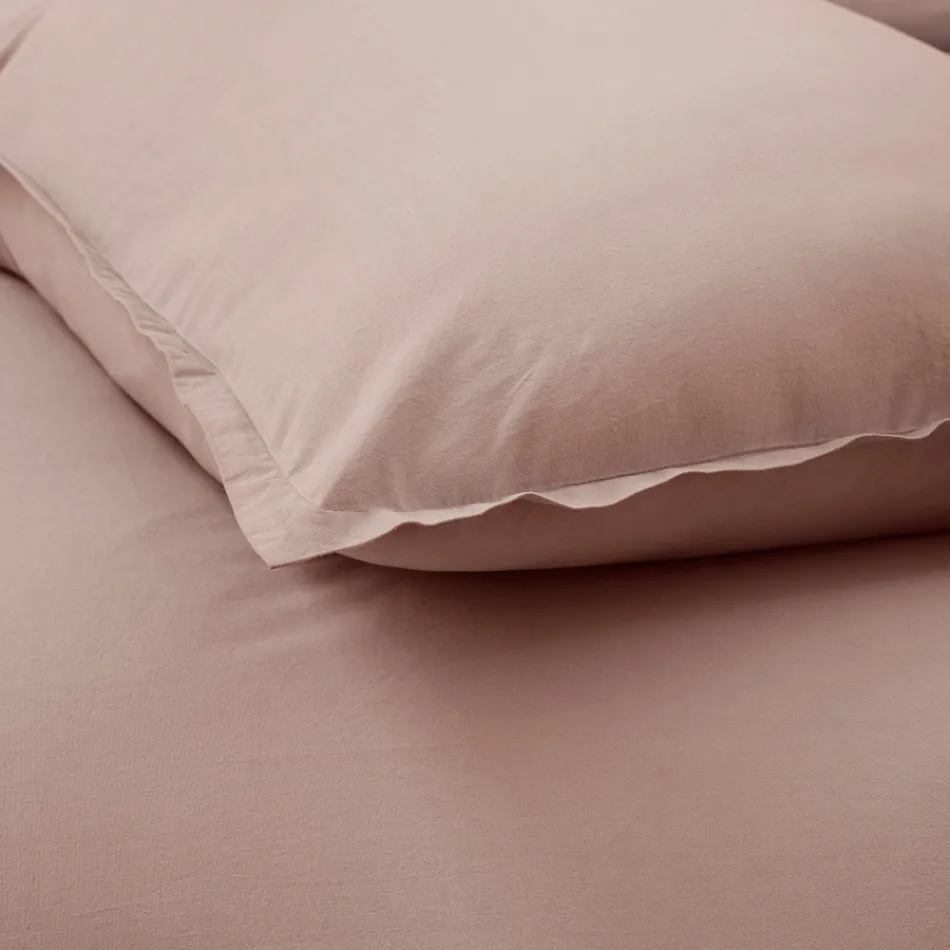 Complete Double Duvet Cover in Pure Garment-Dyed Cotton - Delicacy Viadurini