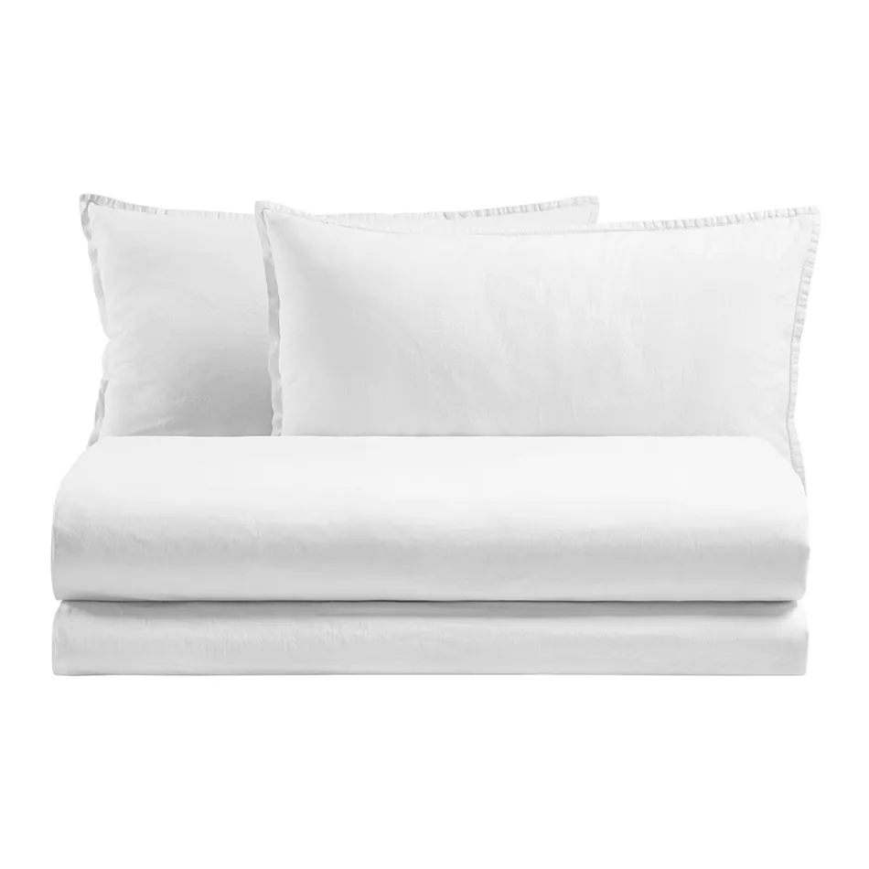 Complete Double Duvet Cover in Pure Garment-Dyed Cotton - Delicacy Viadurini