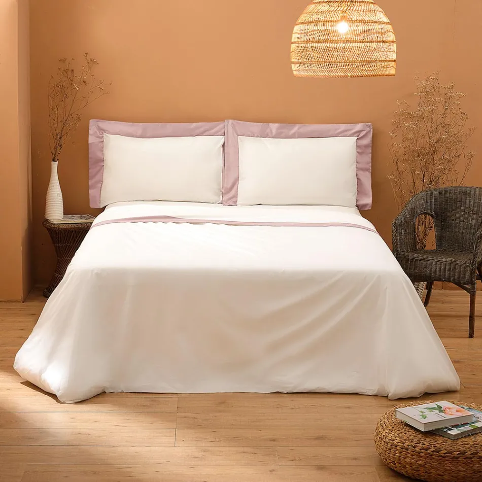 Complete Double Bed in 100% Cotton and 10% Cotton Satin - Detail Viadurini