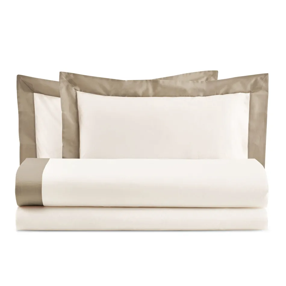 Complete Double Bed in 100% Cotton and 10% Cotton Satin - Detail Viadurini