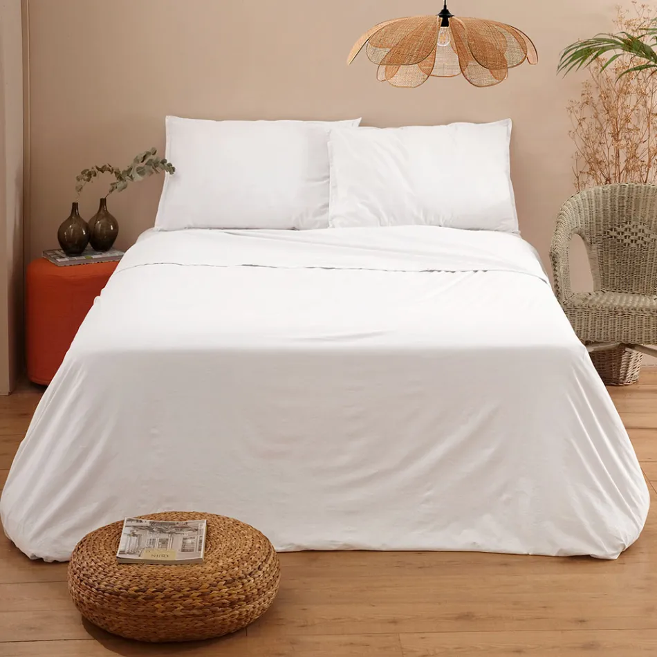 Complete Double Bed in Pure Cotton Garment Dyed and Shaded - Delicacy Viadurini