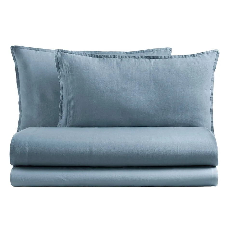 Complete Double Bed in Pure Cotton Garment Dyed and Shaded - Delicacy Viadurini