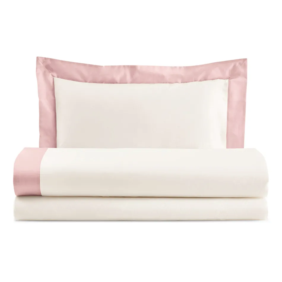 Full Queen Size Bed Set in 100% Cotton and 10% Cotton Satin - Detail Viadurini