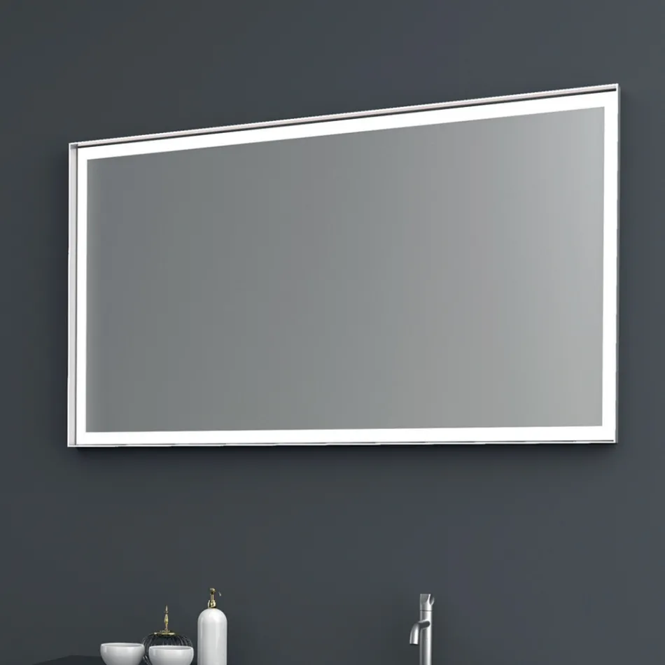 Composition 2 Suspended Bathroom Furniture in Platinum Lacquered Mdf 120 cm - Renga Viadurini