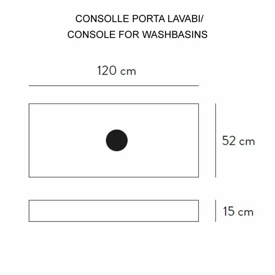 Composition 3 Bathroom Furniture in Gres and Washbasin in Vetrochina 3 Colors - Ramentina Viadurini