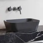 Composition 3 Bathroom Furniture in Gres and Washbasin in Vetrochina 3 Colors - Ramentina Viadurini