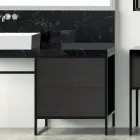Composition 5 Free-standing bathroom furniture in Ecolegno Length 130 + 70 cm - Cizco Viadurini