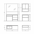 Composition 5 Free Standing Bathroom Furniture in Metal and Ecolegno Made in Italy - Cizco Viadurini