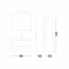 Suspended Bathroom Furniture Composition in Oak Melamine - Becky Viadurini