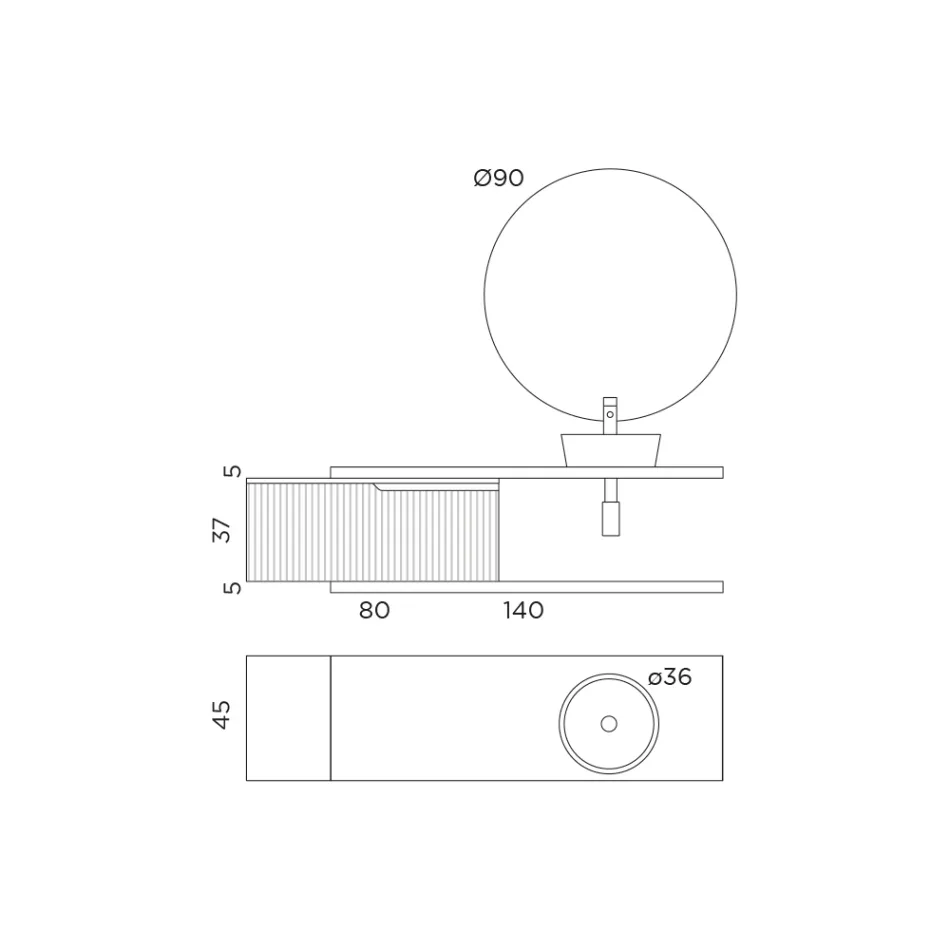 Tiffany Blue and Oak Bathroom Composition with Mirror Made in Italy - Ermes Viadurini