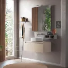 Bathroom Composition Complete with Washbasin, Mirror and Base Made in Italy - Dream Viadurini