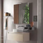 Bathroom Composition Complete with Washbasin, Mirror and Base Made in Italy - Dream Viadurini