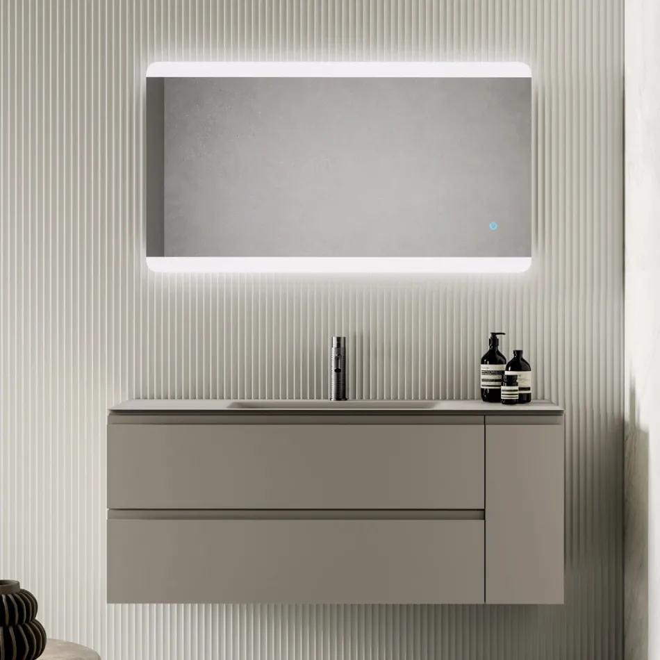 Bathroom Composition Including Base with 2 Drawers and 1 Door - Titan Viadurini