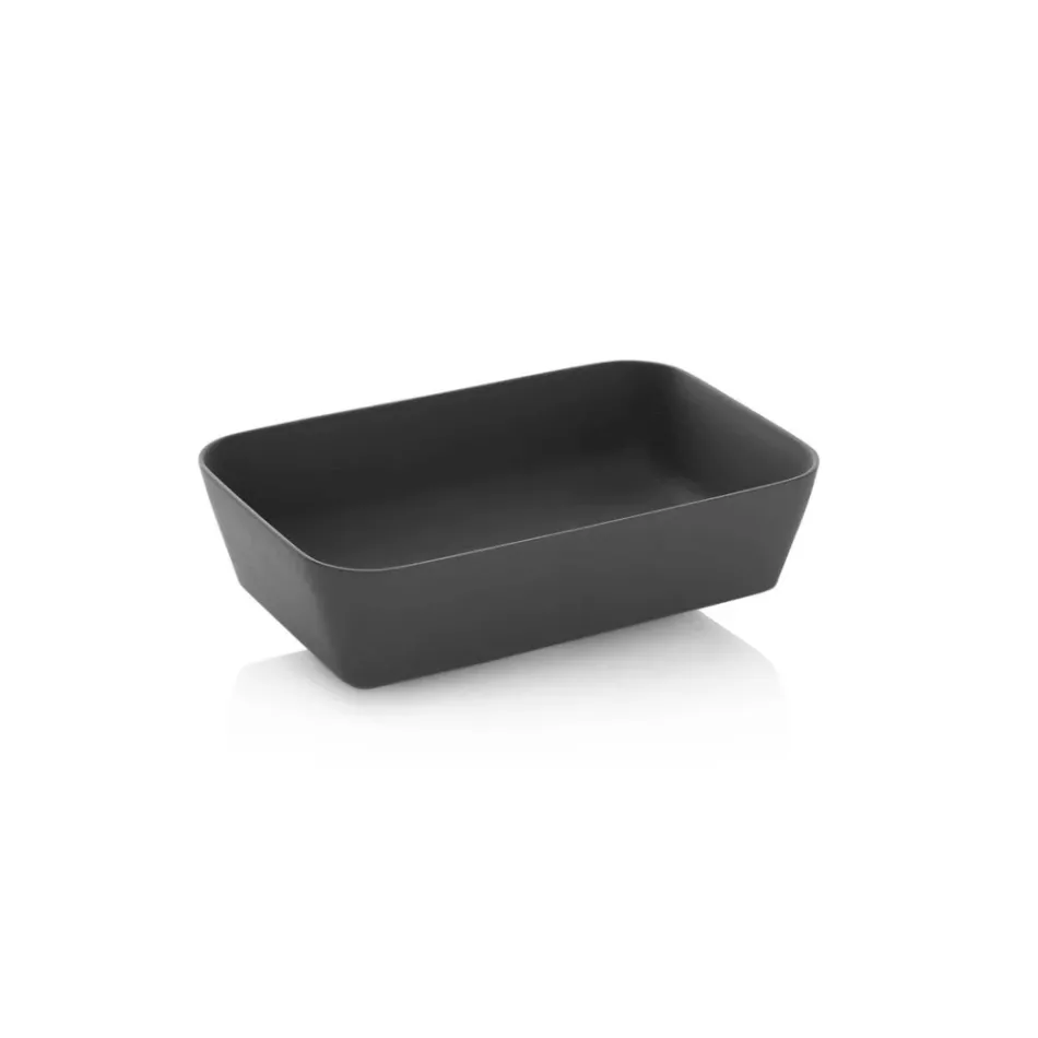 Bathroom Composition with 1 Drawer, Anthracite Resin Sink and Mirror - Titan Viadurini