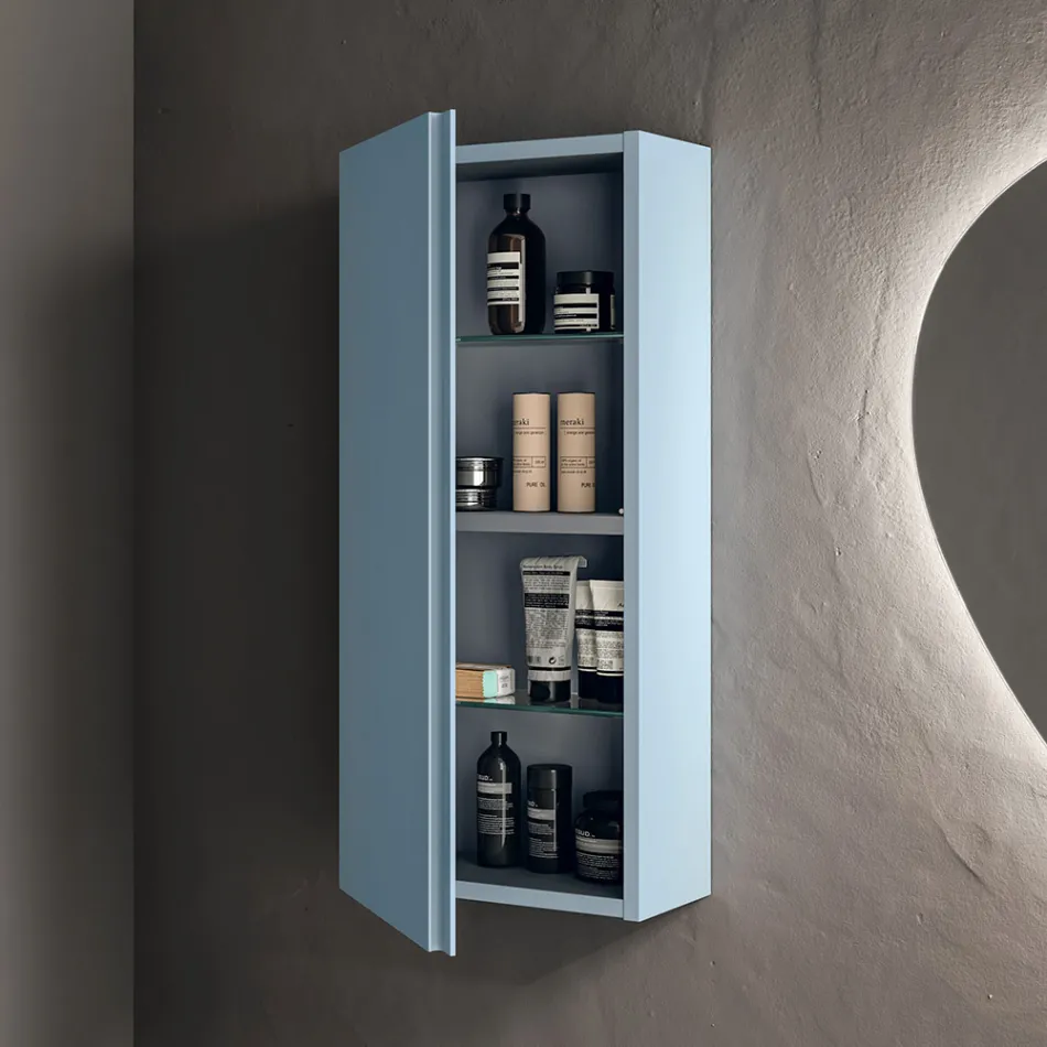 Bathroom Composition with 2 Bases with 1 Drawer Each and Mirror - Titan Viadurini