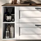 Bathroom Composition with 2 Drawers and 2 Open Compartments, Mirror and Sink - Magnolia Viadurini