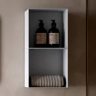 Bathroom Composition with 2 Oak Drawers, Ceramic Sink and Mirror - Titan Viadurini