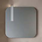 Bathroom Composition with 2 Oak Drawers, Ceramic Sink and Mirror - Titan Viadurini