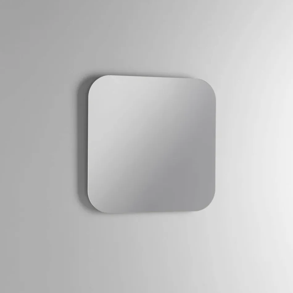 Bathroom Composition with 2 Oak Drawers, Ceramic Sink and Mirror - Titan Viadurini