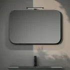 Bathroom Composition with 2 Drawers, Gray Glass Sink and Mirror - Elios Viadurini