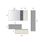 Bathroom Composition with 2 Drawers, Wall Cabinet, Column and Mirror - Titan Viadurini