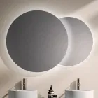 Bathroom Composition with 4 Drawers in Rio Oak, Mirror and Sink - Velaria Viadurini