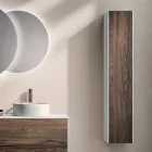 Bathroom Composition with 4 Drawers in Rio Oak, Mirror and Sink - Velaria Viadurini