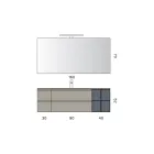 Bathroom Composition with 4 Drawers, Sink, Mirror, and Open Shelves - Elios Viadurini